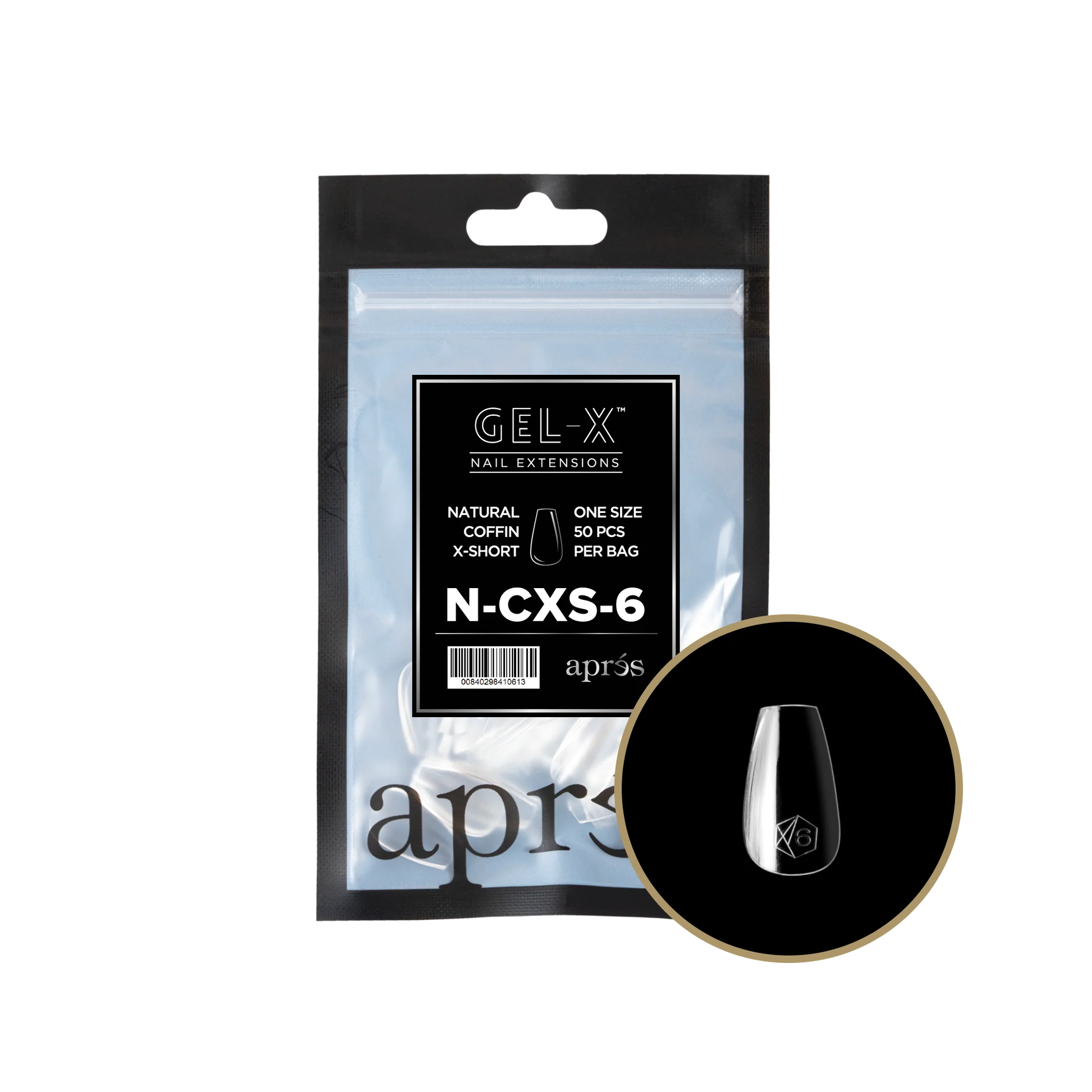 apres Gel-X® Natural Coffin Extra Short Refill Bag - Image 4