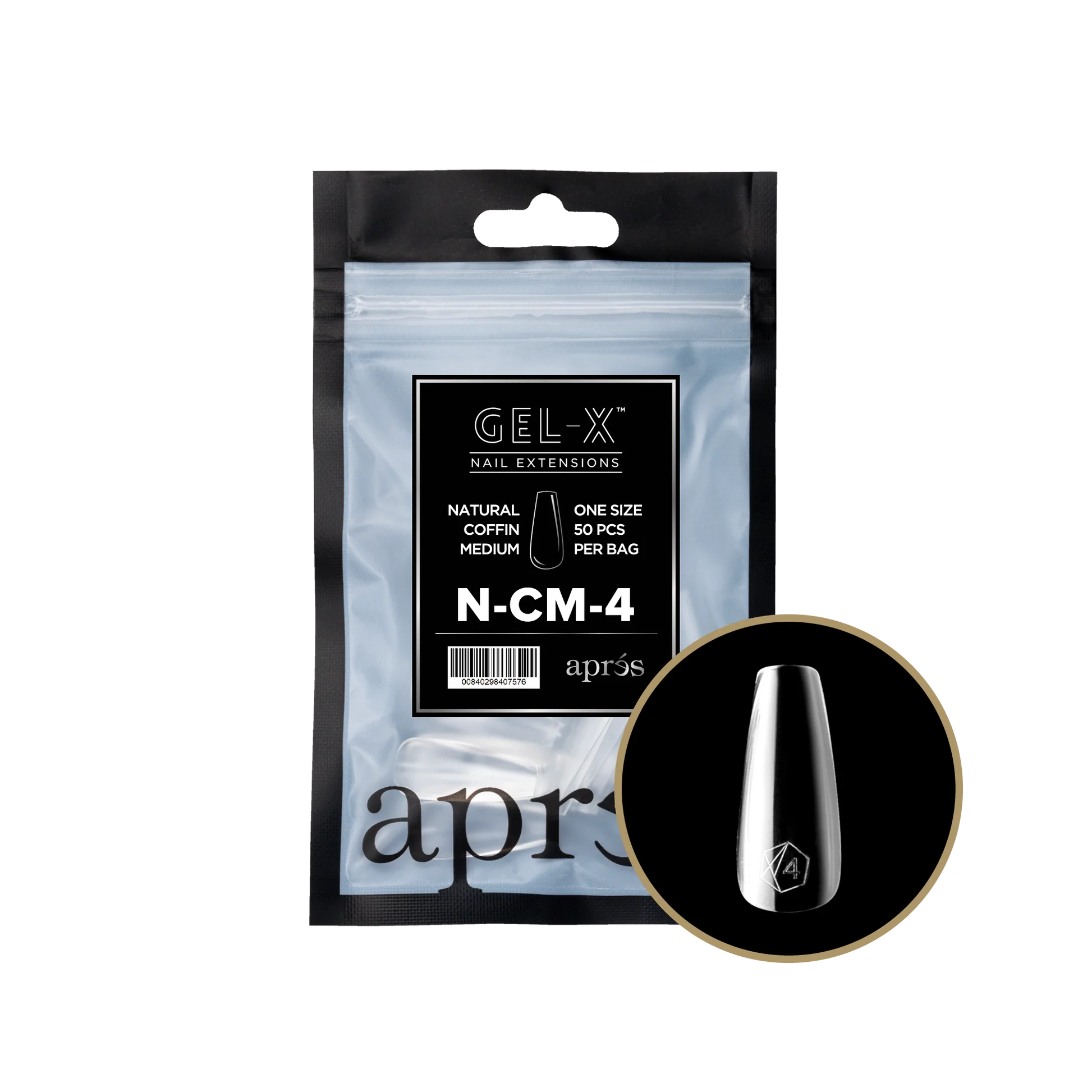 apres Gel-X® Natural Coffin Medium Refill Bag - Image 2