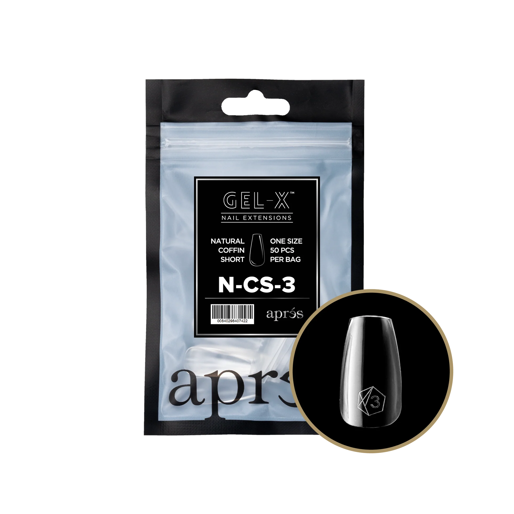 apres Gel-X® Natural Coffin Short Refill Bag