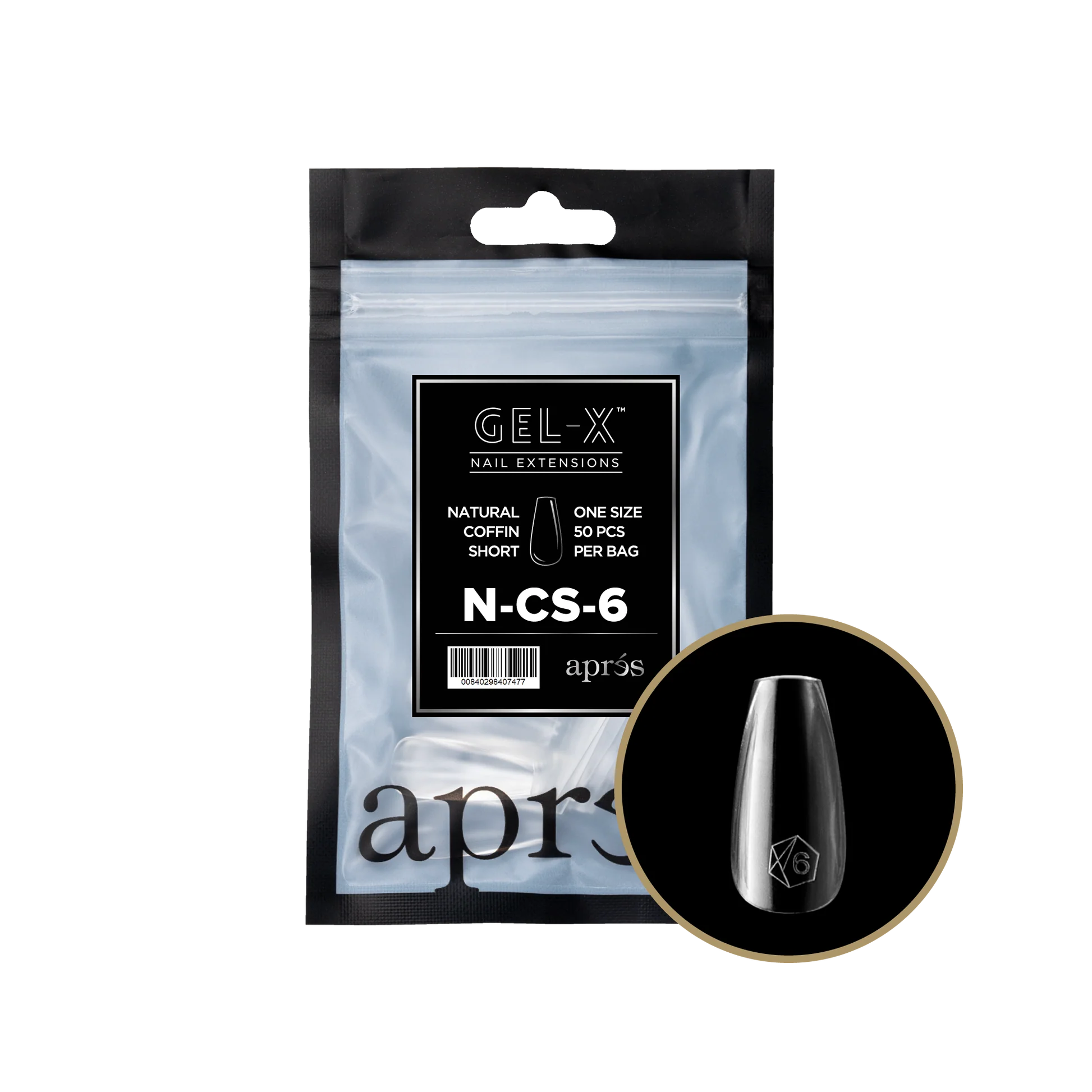 apres Gel-X® Natural Coffin Short Refill Bag - Image 4