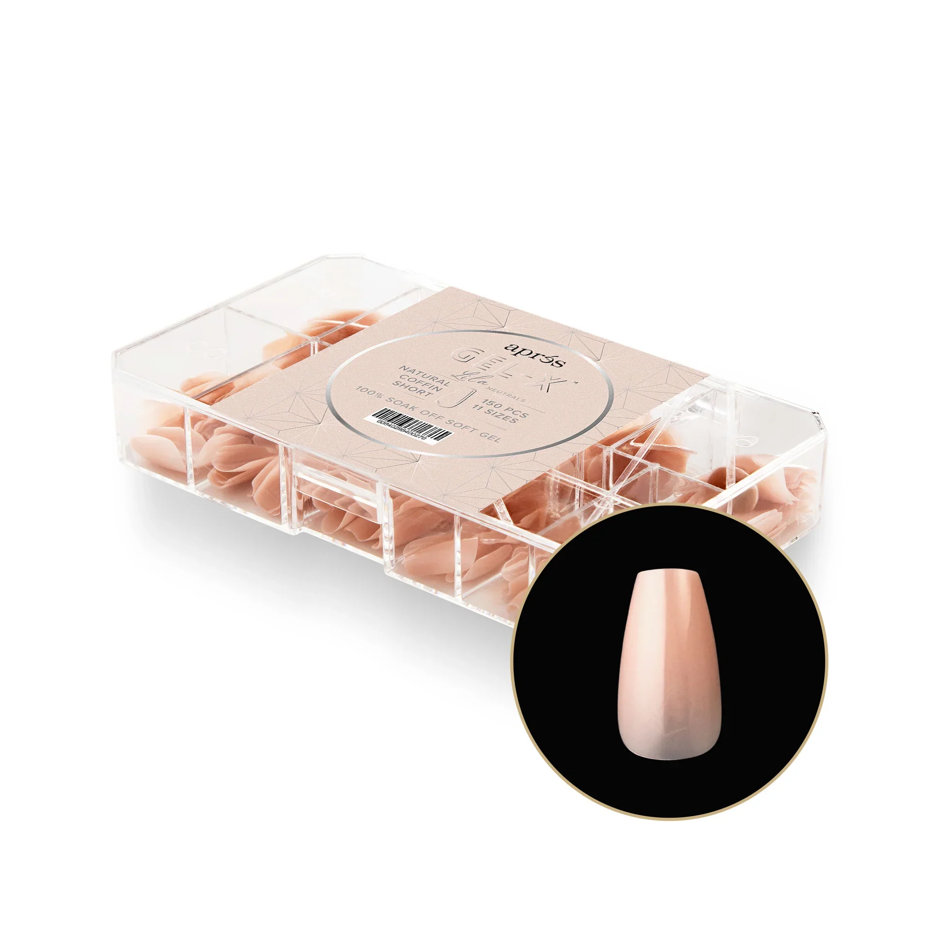 Aprés NEUTRALS GEL-X® LILA BOX OF TIPS - 11 SIZES (150PCS) - Image 3
