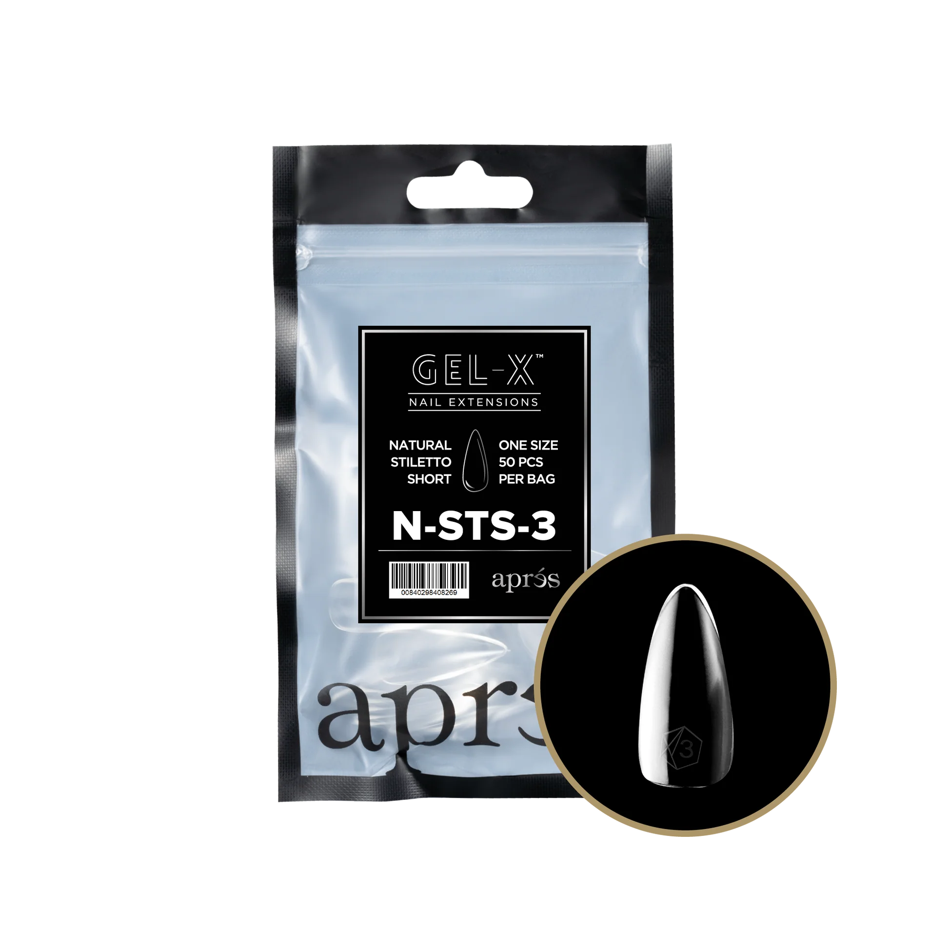 Gel-X® Natural Stiletto Short Refill Bag
