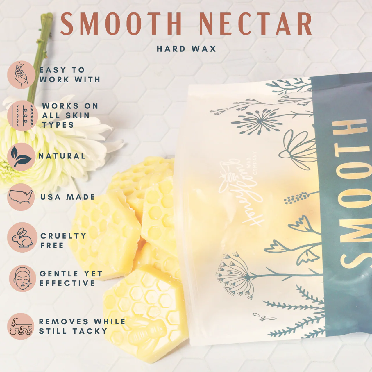 Honey Comb Wax Co. Smooth Nectar ALL-NATURAL| HARD WAX | 5LB - Image 2