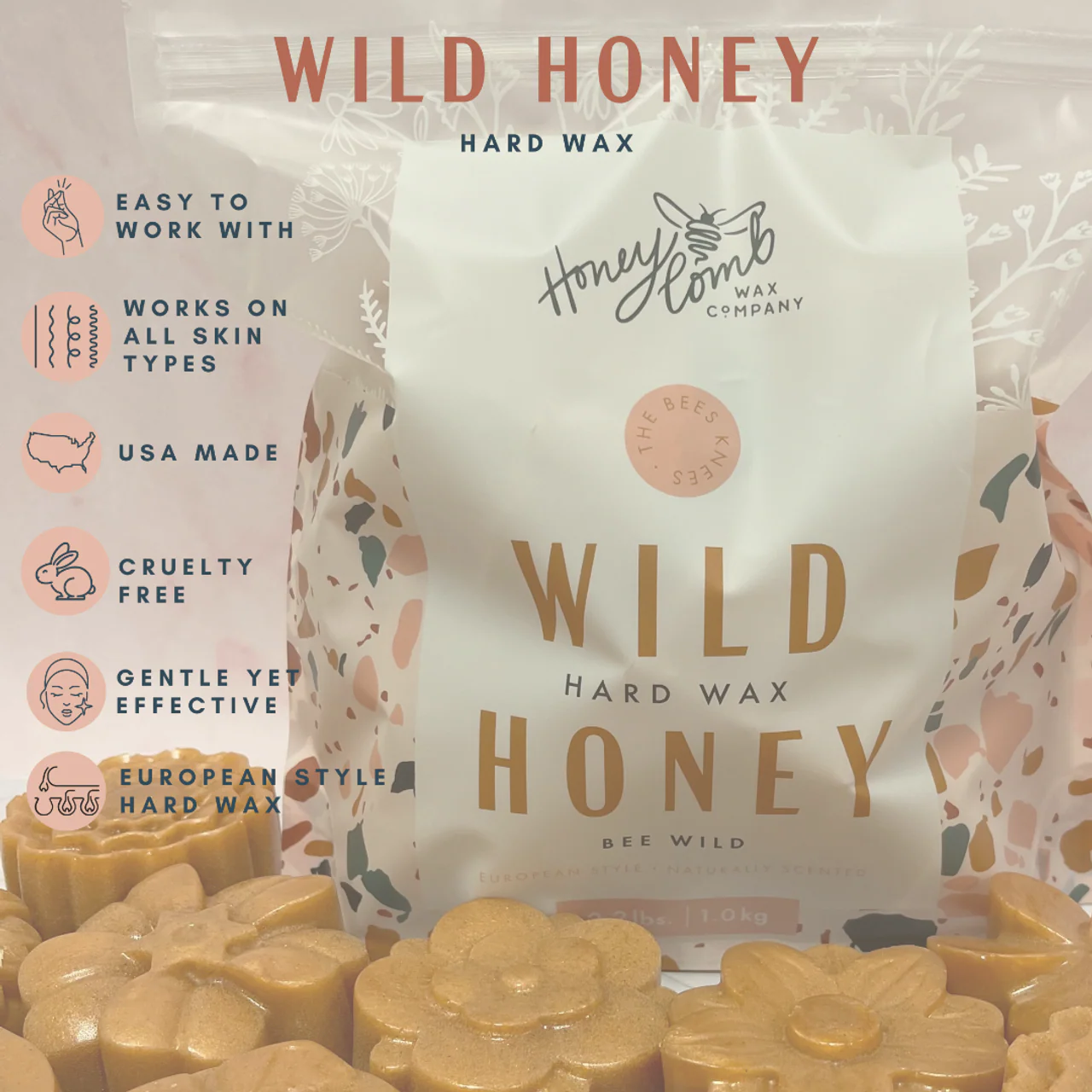 Honey Comb Wax Co. WILD HONEY PROFESSIONAL | HARD WAX | 2.2LB - Image 3