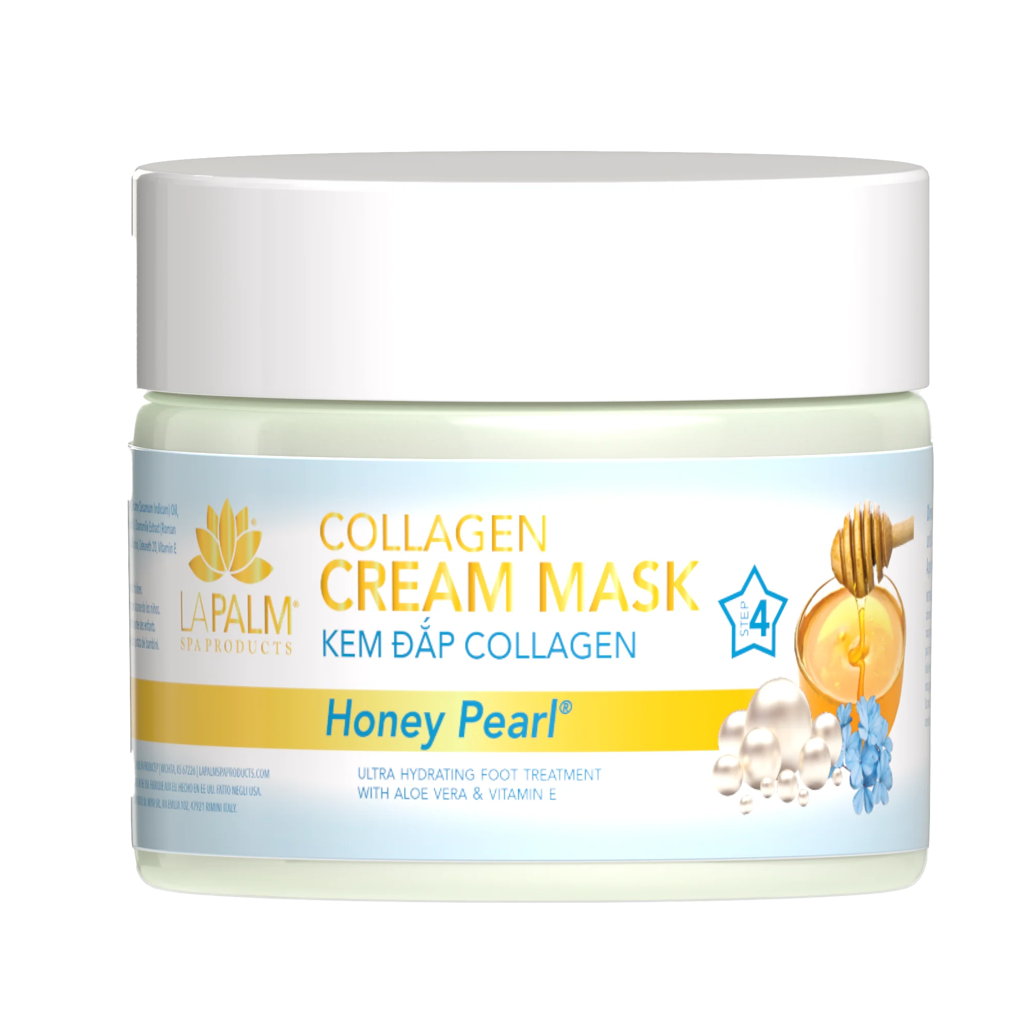 LA PALM Collagen Cream Mask “Honey Pearl” 12oz - Image 2
