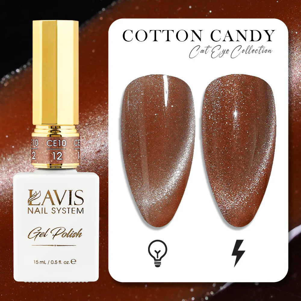 LAVIS Cat Eye Gel Polish 0.5 oz - Cotton Candy Collection - Image 2