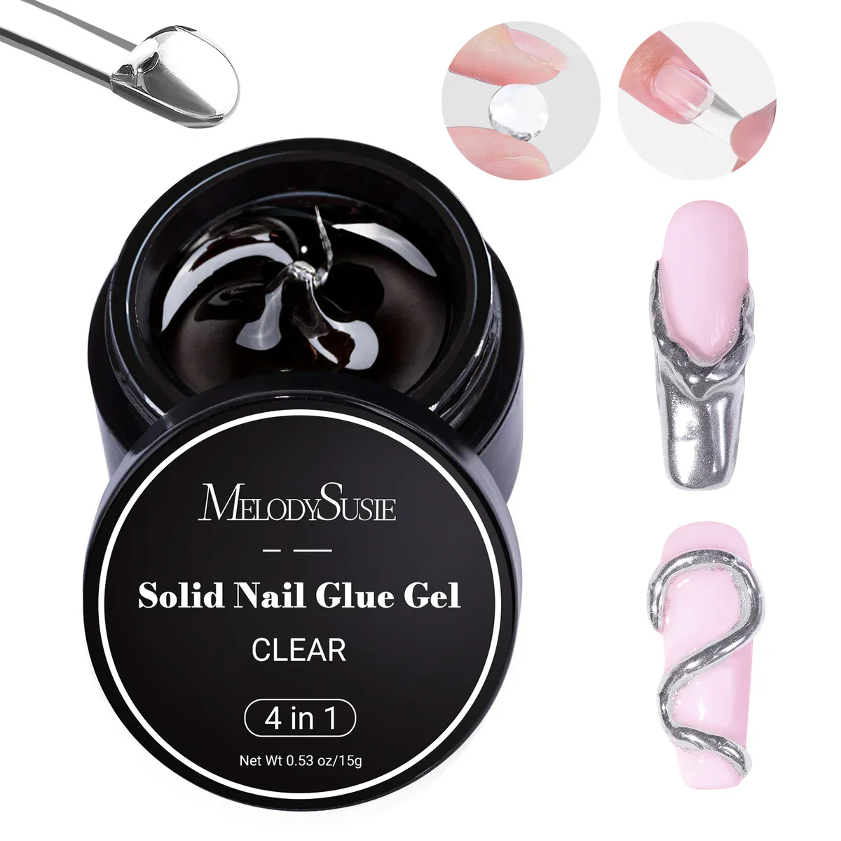 MelodySusie 15g Solid Nail Glue Gel