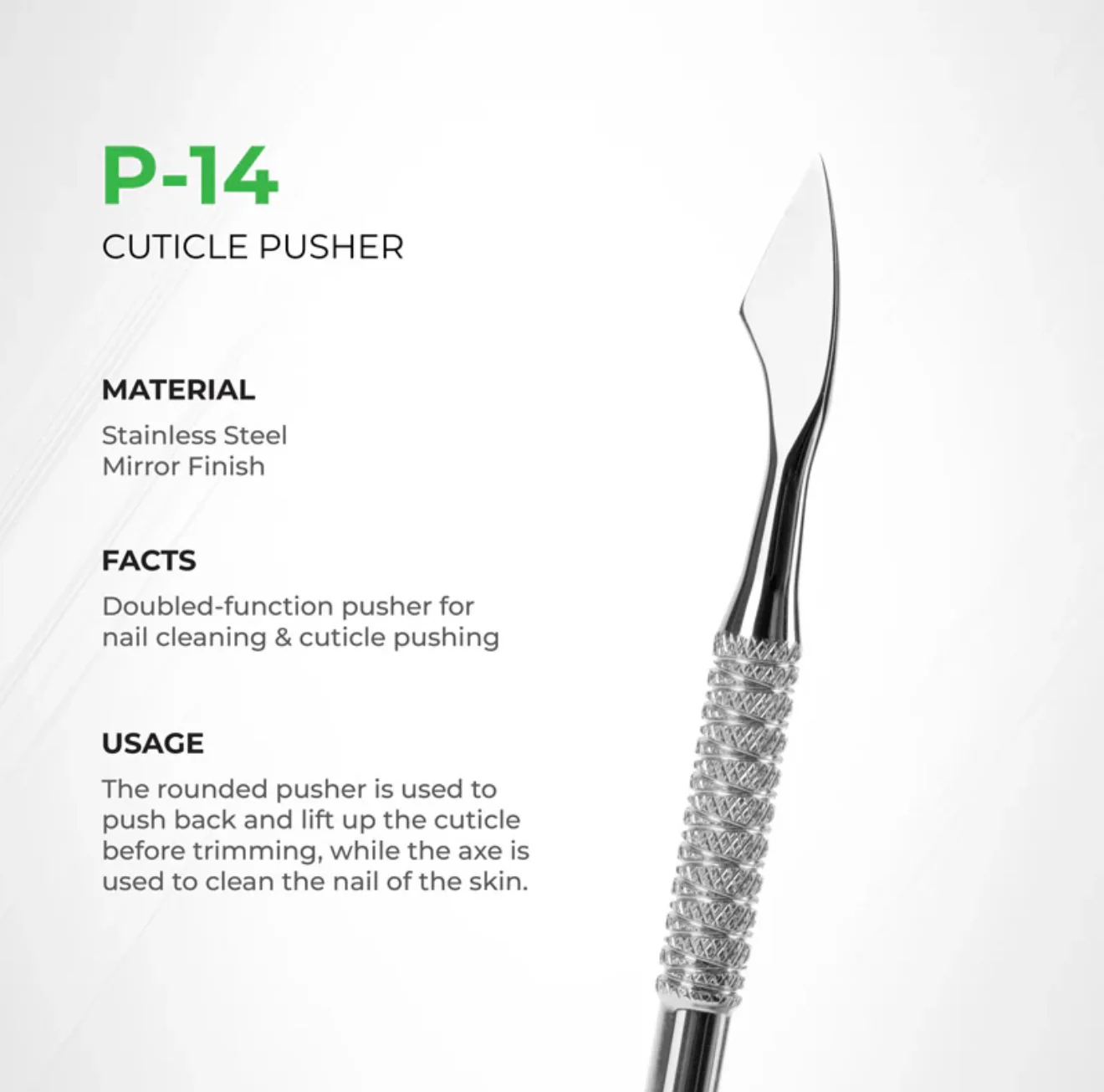 NGHIA Cuticle Pusher - P-14 (Stainless Steel) - Image 2