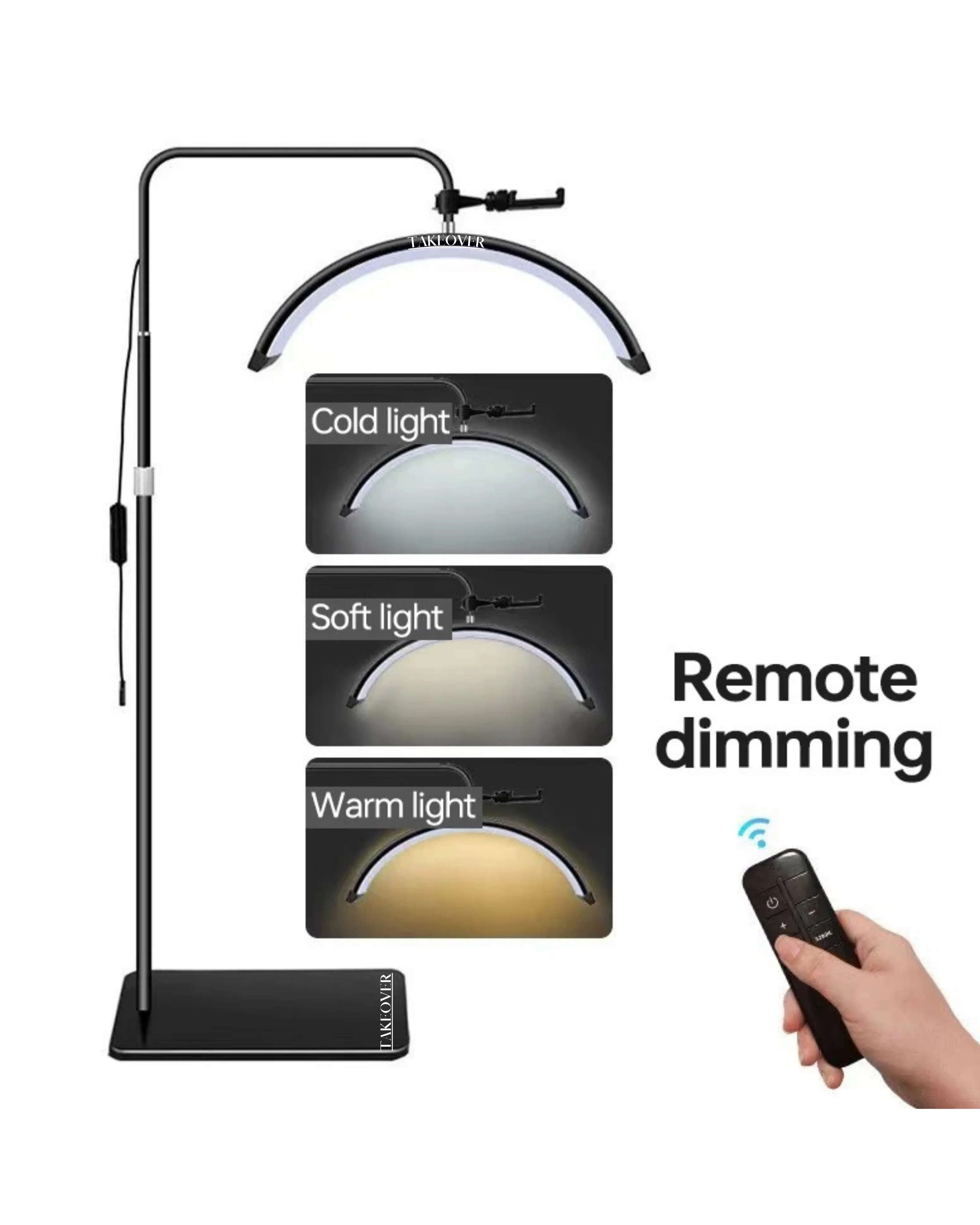 Take Over Rhinestone Half Moon LED Lamp With Stand GX680D - Image 3