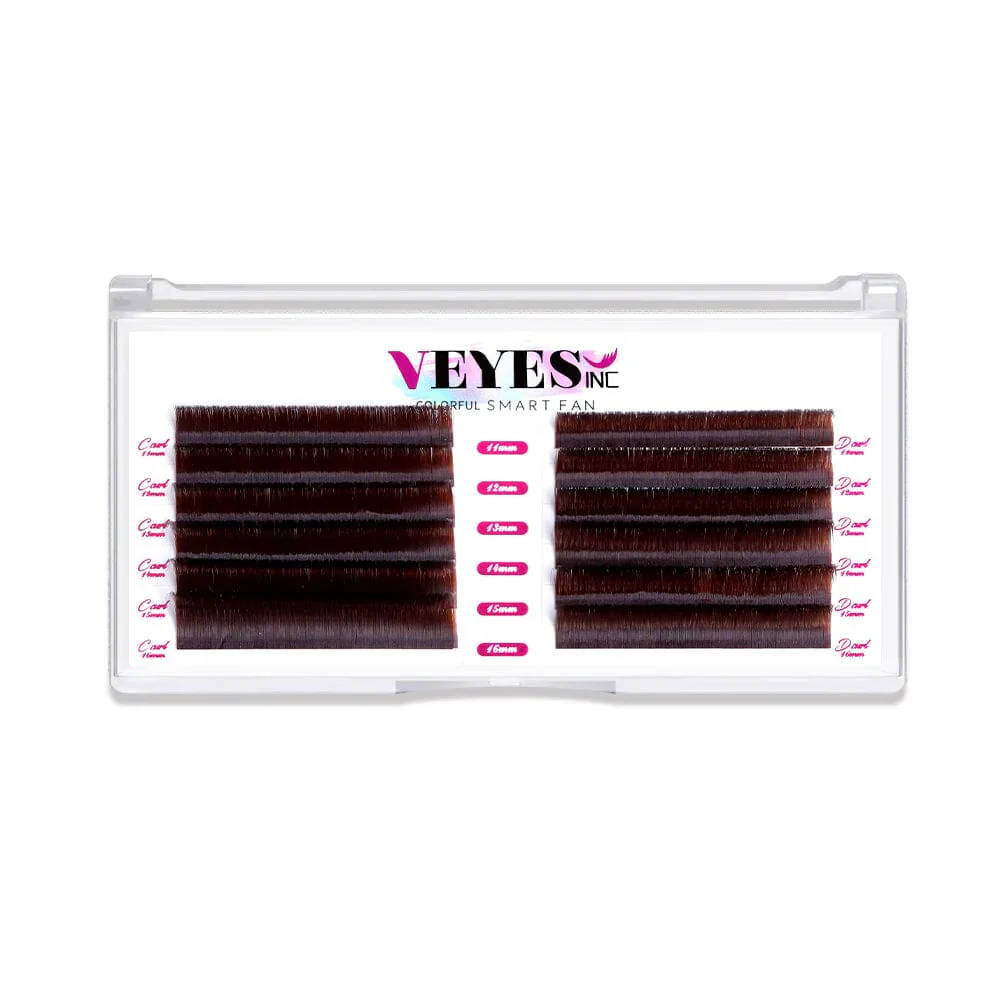 Veyes Brown Self Fanning Lash Extensions (two curls per tray) - Image 2