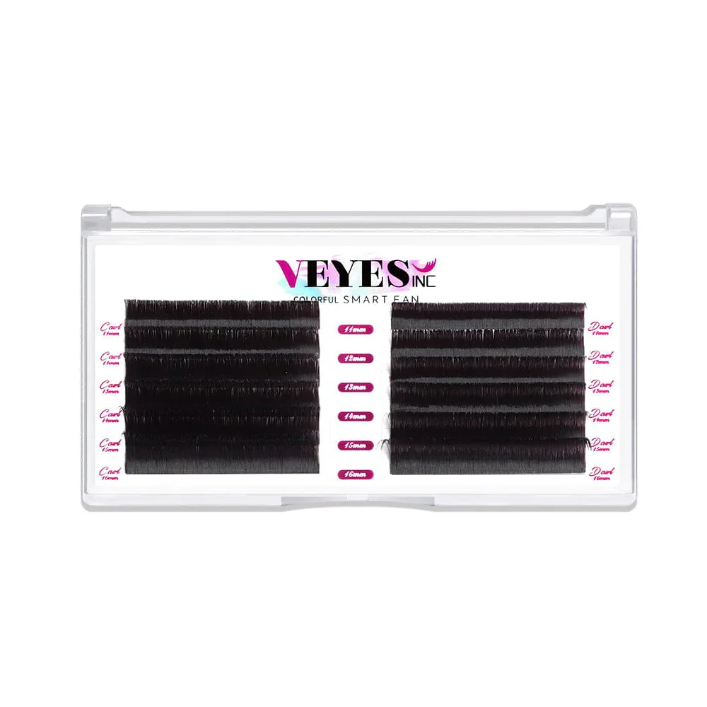 Veyes Brown Self Fanning Lash Extensions (two curls per tray) - Image 3