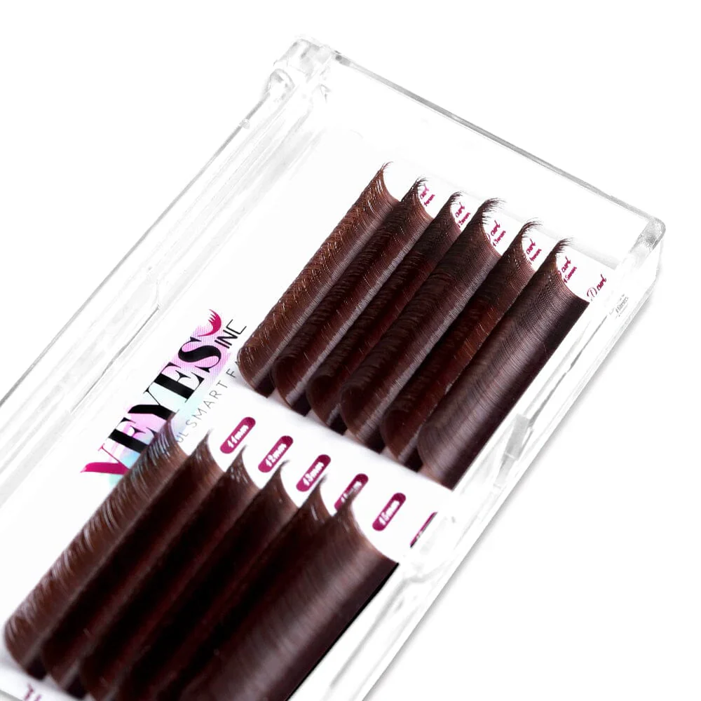 Veyes Brown Self Fanning Lash Extensions (two curls per tray) - Image 4