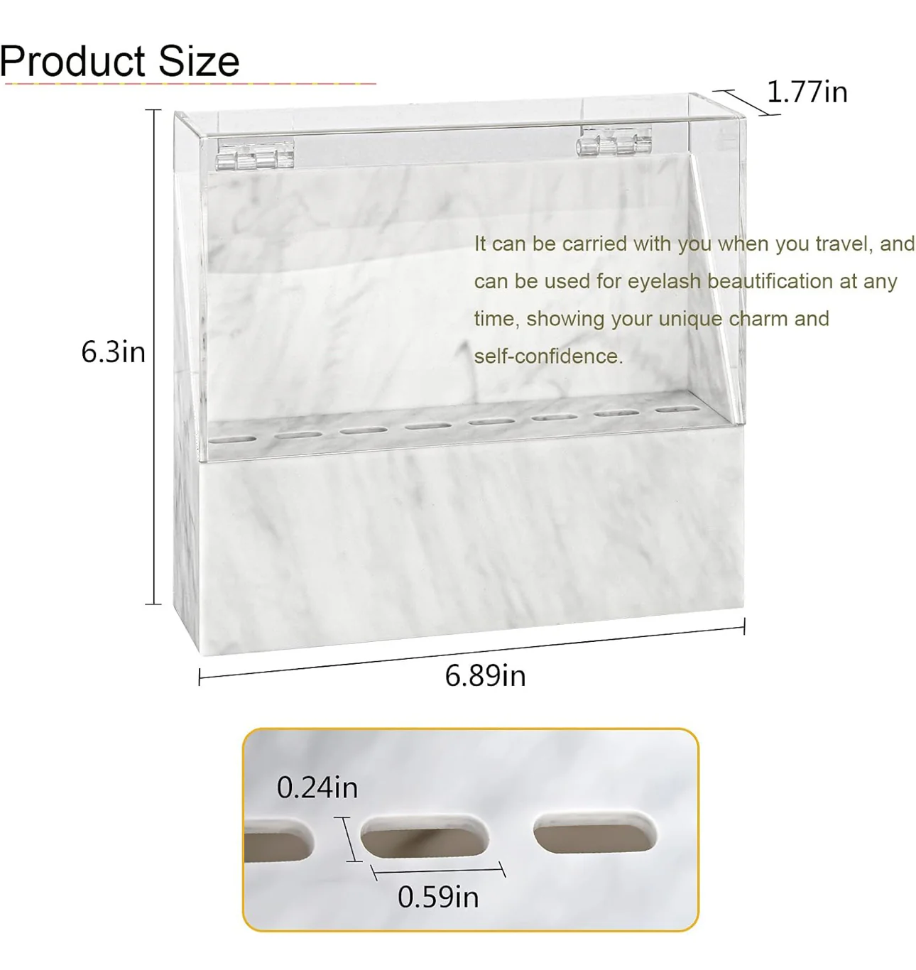 White Marble Tweezer Storage Box - Image 2