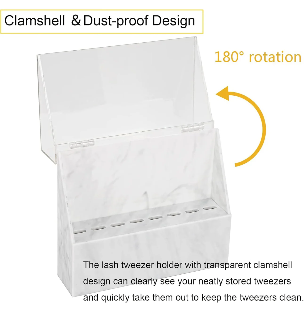 White Marble Tweezer Storage Box - Image 4